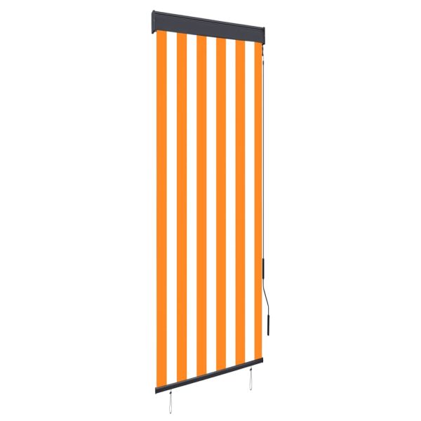 Estor enrollable de exterior 60x250 cm blanco y naranja - 208296