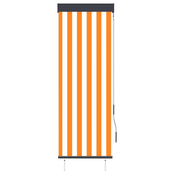 Estor enrollable de exterior 60x250 cm blanco y naranja - 208296 - Imagen 2