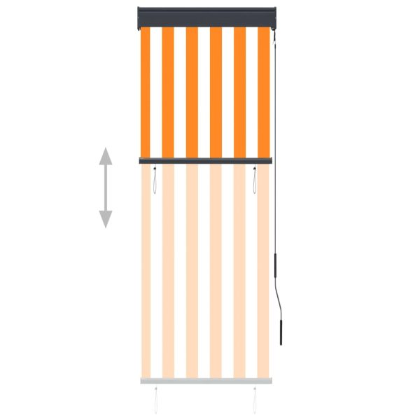 Estor enrollable de exterior 60x250 cm blanco y naranja - 208296 - Imagen 3