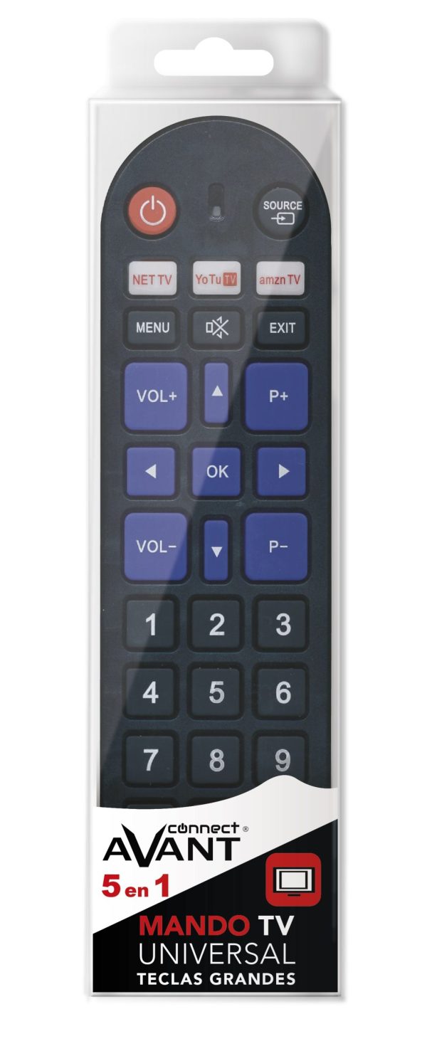 MANDO AVANT 5EN1 PREPROGR. TECLAS GRANDES LG-SAM-SONY-PHI-PANAS - LISTA A USAR